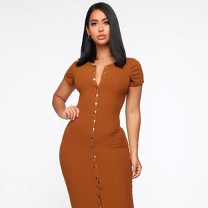 FASHION NOVA RIBBED MIDI DRESS
